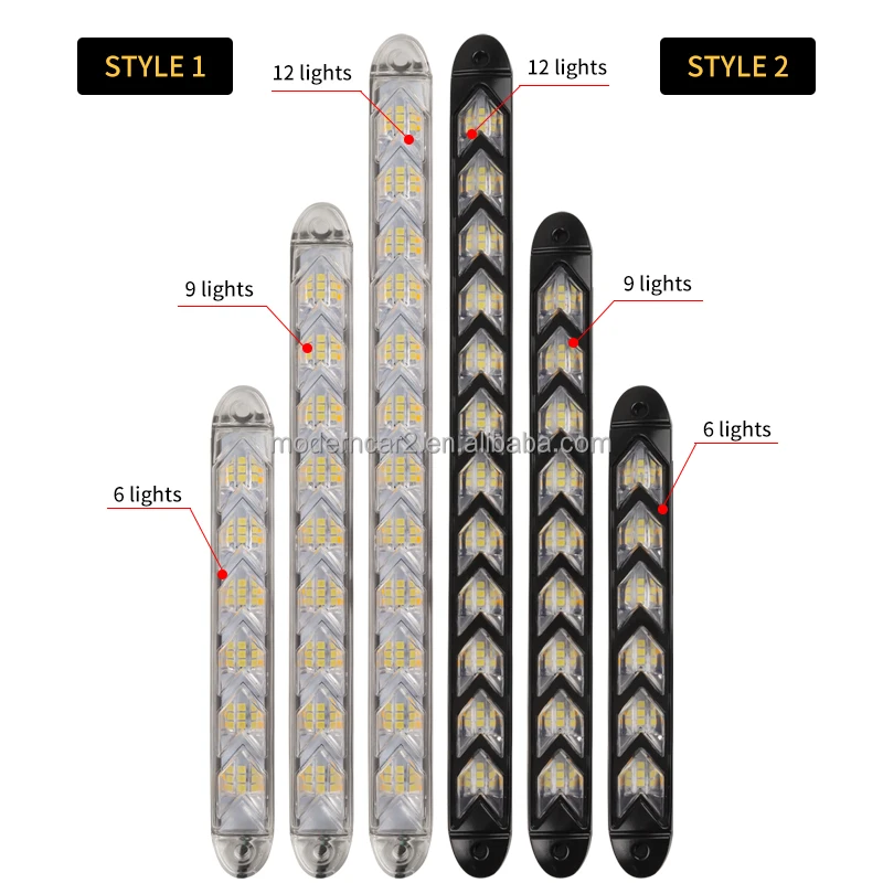 2pcs Car Daytime Running Light Headlight Strip Sequential Flow Turn Signal DRL Light Switchback Knight Rider Arrow LED Strip