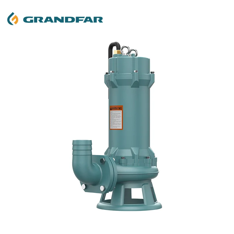 GRANDFAR WQK 3Kw 4Hp Jet Cutting Slurry Sludge Suction Drainage Small Submersible Pressure Water Pump With Iron Impeller