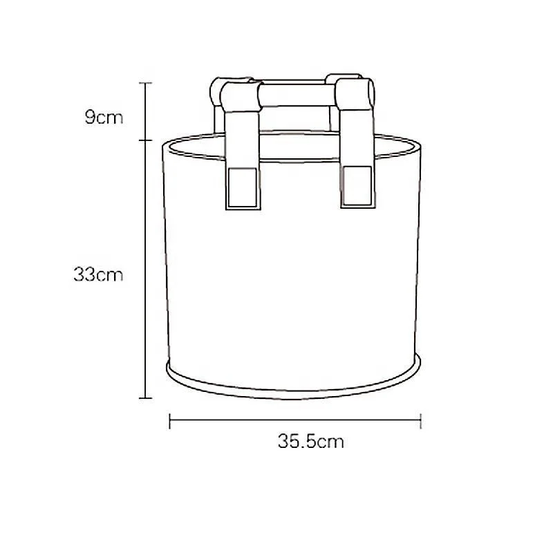 Large Capacity Felt Bucket laundry bag with wood handle