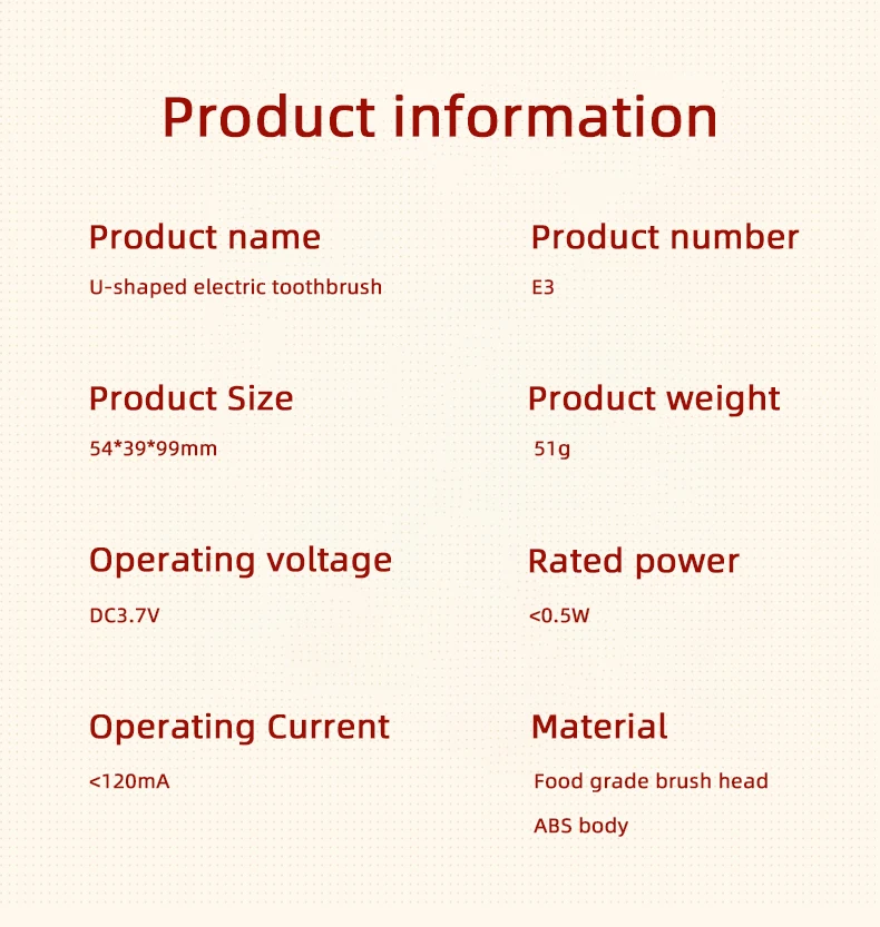 Simple Texture Innovative Modern U Shape Adult Toothbrush Electric For Sale