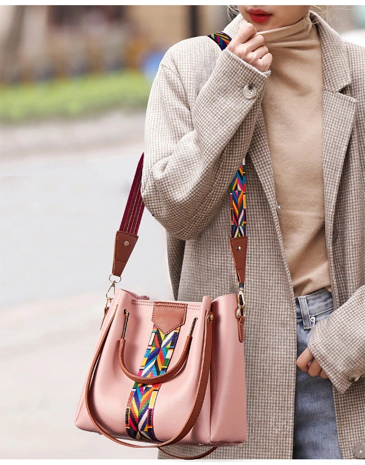 Hot Sale Cheap Price Lady Hand Bags RTS PU Leather Purses and Handbags bolsos de mujer sac a main Women Handbags 4 Pcs in 1 Set