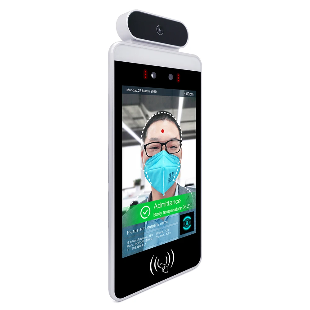8 inch android accessory face recognition terminal with thermal tablet to testing temperature