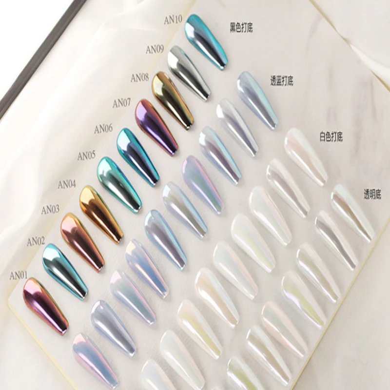 Nail supplies Factory price Neon Aurora Pigment Nail Art Powder Magic Mirror Powder Mermaid Pearl Chrome Powder