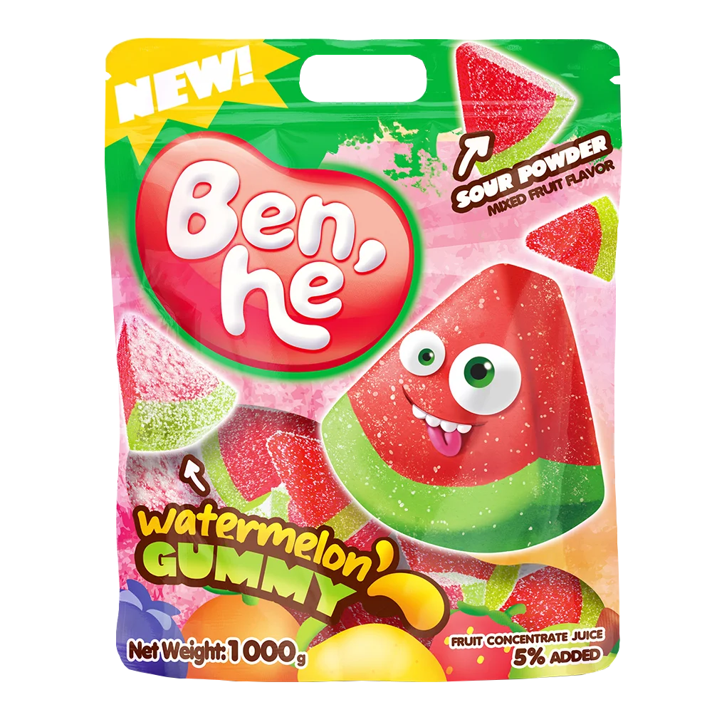 BENHE 1 кг кислый арбуз несколько мультяшных конфет оптом