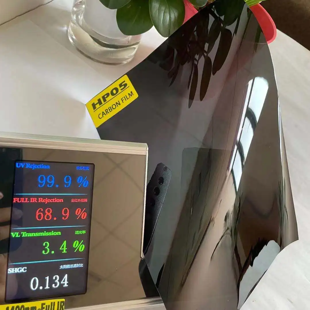 HP05 CARBON FILM SUPER BLACK 5% IR CUT 76% WITH 10 YEARS WARRANTY SUN STRIP SOLAR CONTROL AUTOMOTIVE CAR WINDOW TINT CARBON FILM