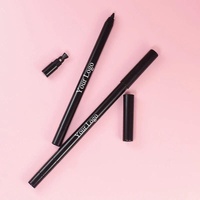 Cream eye liner pencil logo printing vegan waterproof long lasting creamy eyeliner black liner private label