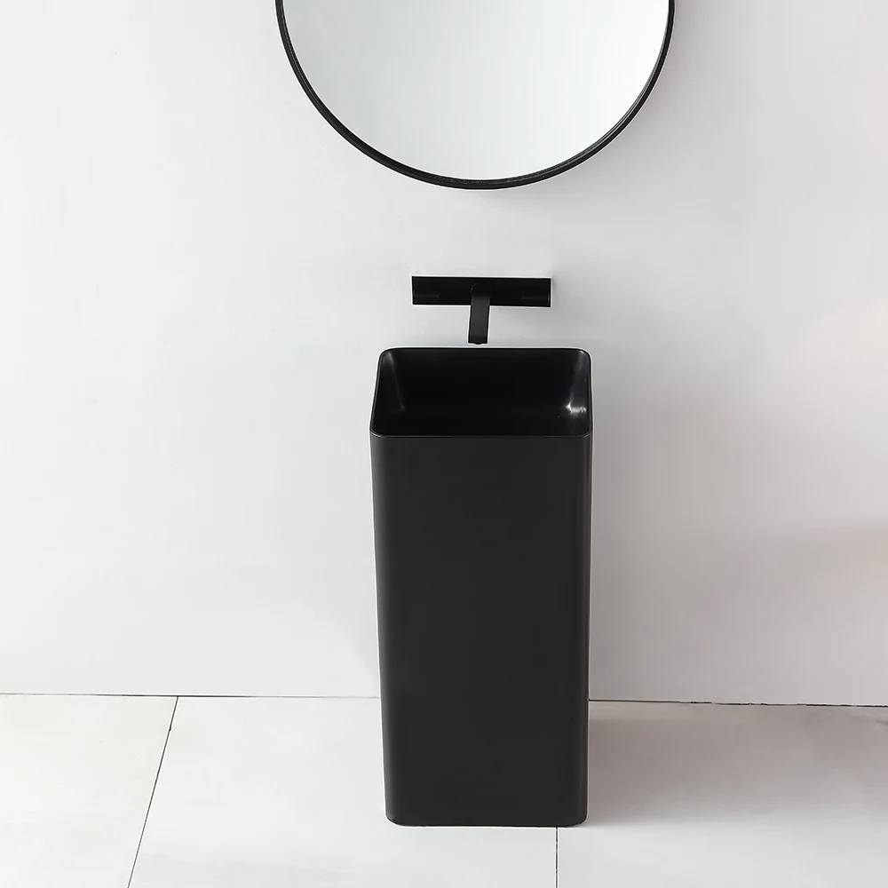 Bathroom Sink Artificial Stone Wash Basin,, Vertical Wash Basin, Modern and Minimalist Design Hotel Home Graphic Design 3 Years