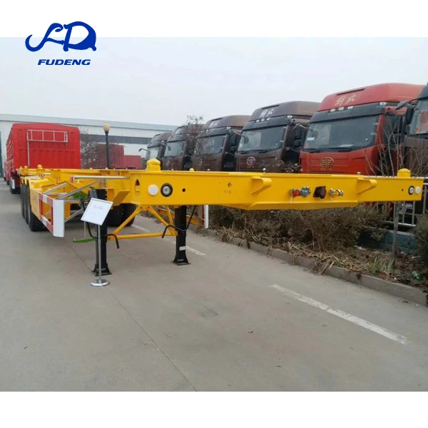 Skeleton container chassis trailer 3 axles 4axle semi trailers 20ft 40ft 60tons chassis skeletal semi  truck trailer for selling