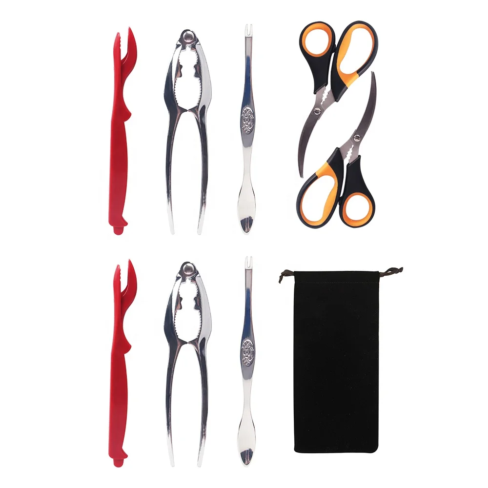 304 Stainless Steel Kitchen Fishing Seafood Tools Cut Lobster Shrimp Prawn Peeler Tools with Butterfly Blade Cut