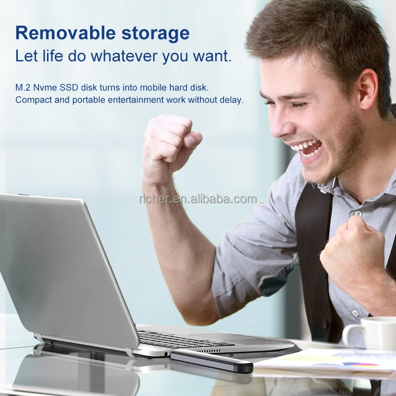 Type C+USB 2 in 1Nvme M.2 SSD Enclosure External Hard Disk Drive 2.5 Inch m.2 hdd case sata laptop ssd mobile   disk box cases