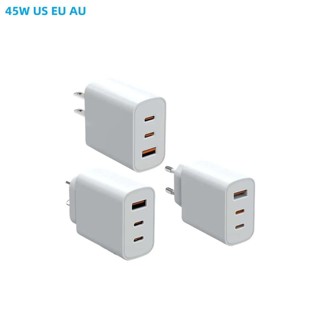 Factory wholesale EU US AU 45W 20V 2.25A fast charger type C USB A  USB C fast charging For mobile phone laptop