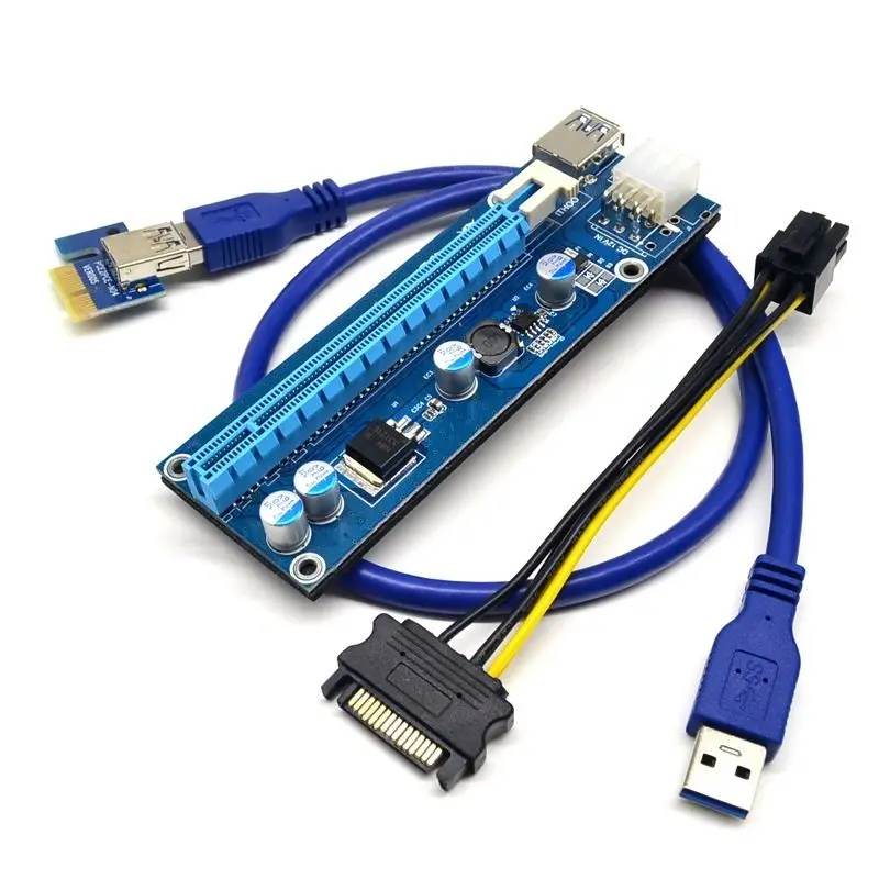 TISHRIC Pcie Riser Ver 006 GPU Riser For Video Card Pci Express USB 3.0 Riser Cable SATA To 4Pin Pci-e 1x To 16x