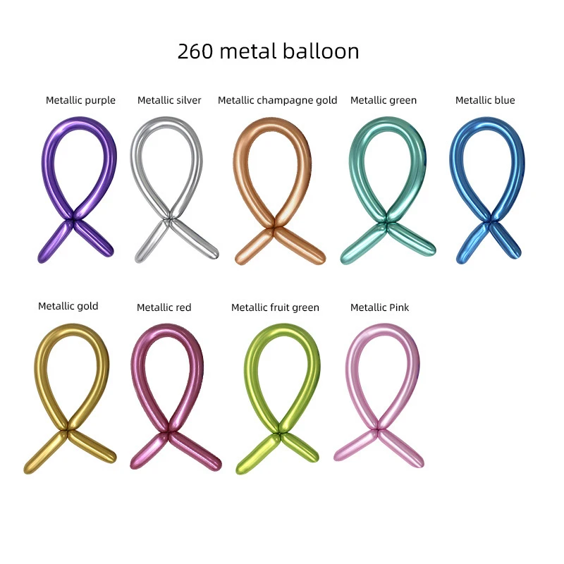 High Quality Metallic 260 Balloons Long Magic Woven Balloons Hundred Shape Kids Toys Wholesale