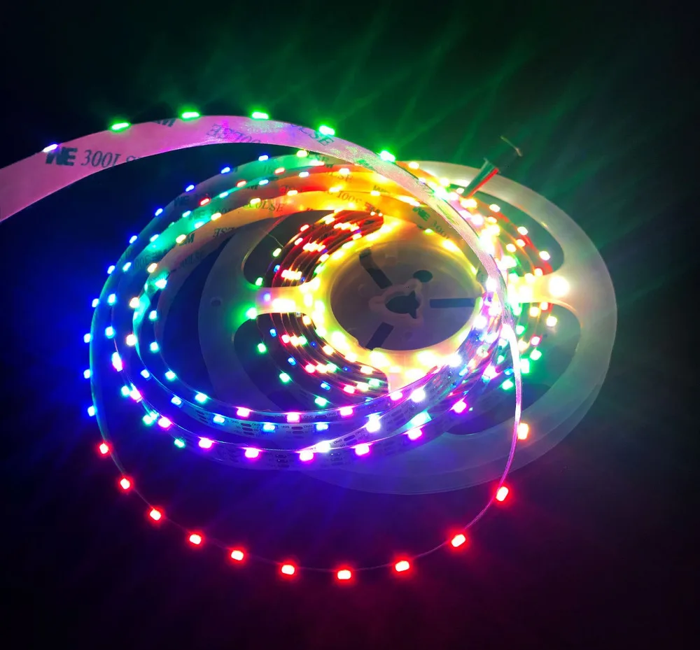 Side emitting RGB SPI Smart IC 60 LED 5V ws2812 sk6812 dream color addressable led strip