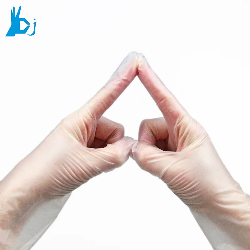 Industrial grade powder free disposable plastic vinyl gloves