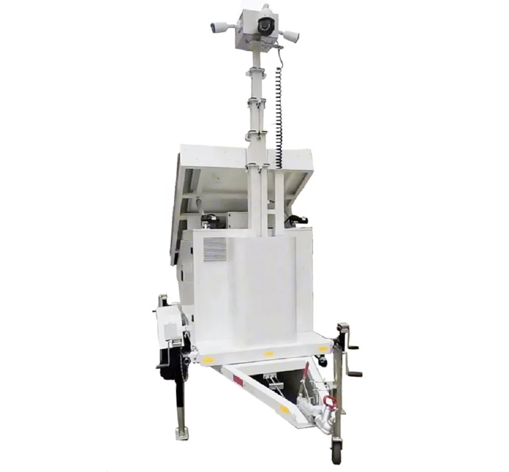 High performance DC 24V mobile video surveillance trailer with solar system for oil pipeline monitoring