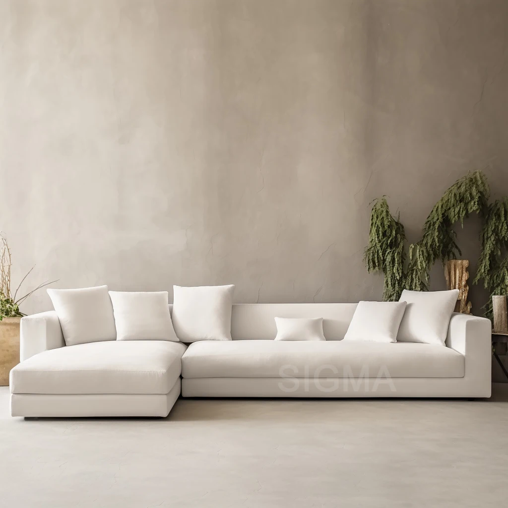 Hot Selling White Fabric Soft Modern Sofa Living Room Furniture Home Furniture L Shape Sofa