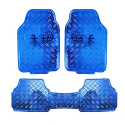 Auto durable car winter products aluminum car floor mats 4 piece set metal anti slip waterproof PVC car mats