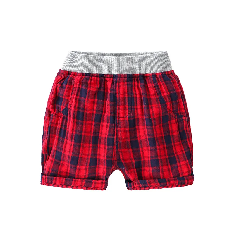 
Wholesale summer boys shorts grid design a variety of colors of beach pants 