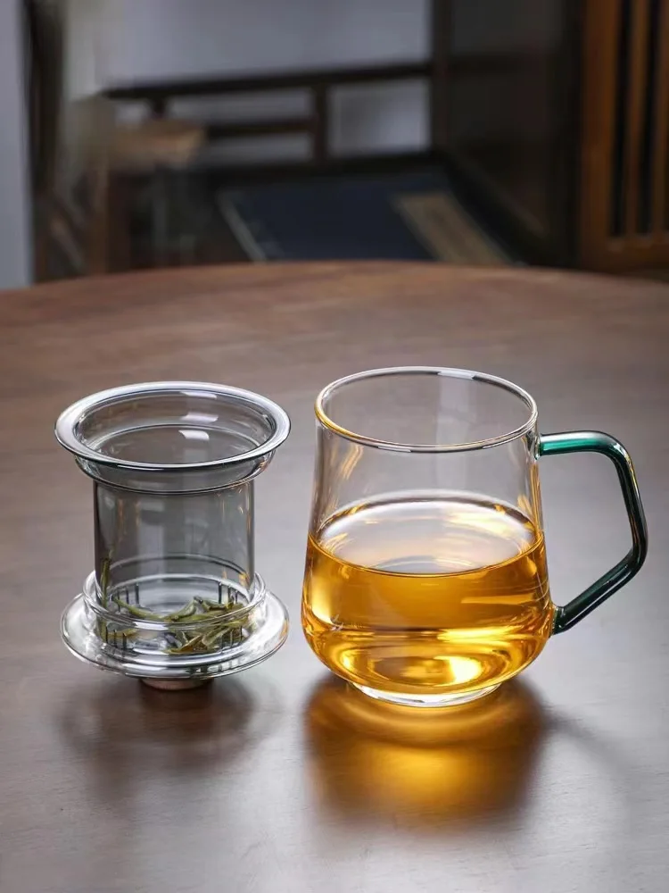 Heat Resistance Glass Three Pieces Filter Tea Coffee Cup