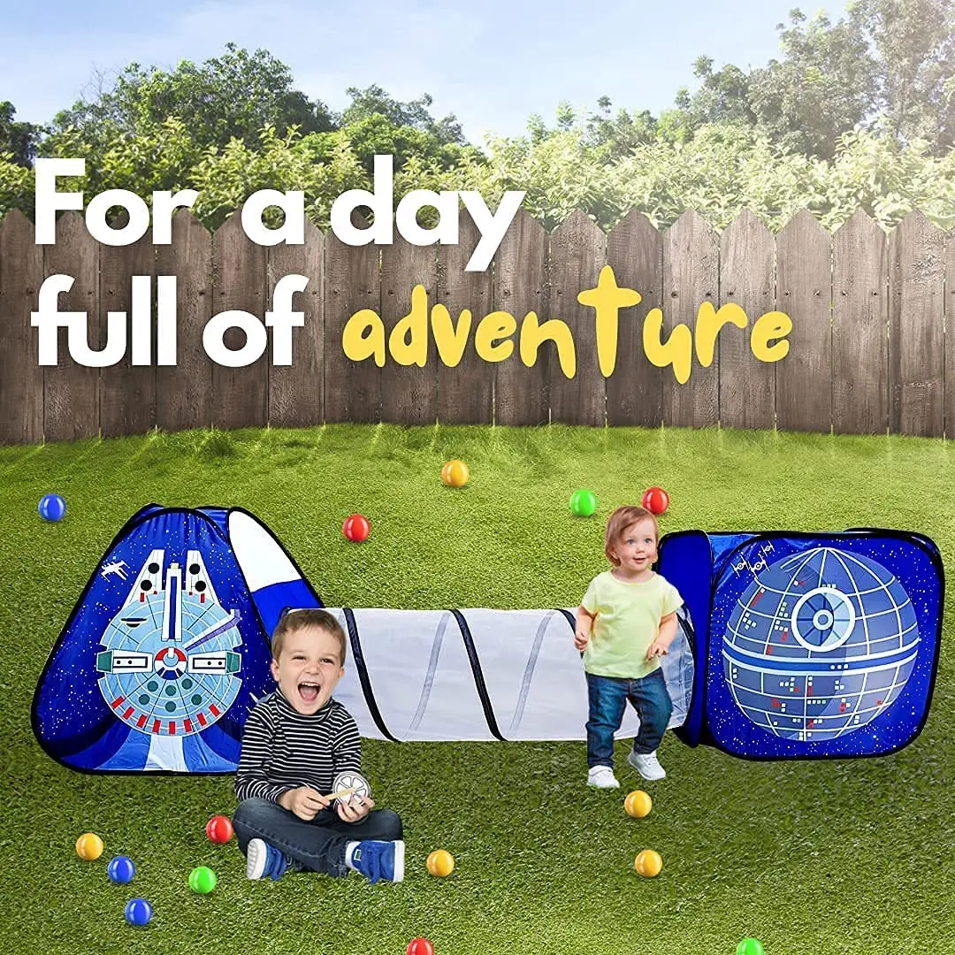 3 in 1 Play Kids Tent with Tunnel Fort for Boys Girls Indoor Outdoor Playhouse Crawling Tunnel Christmas Gift