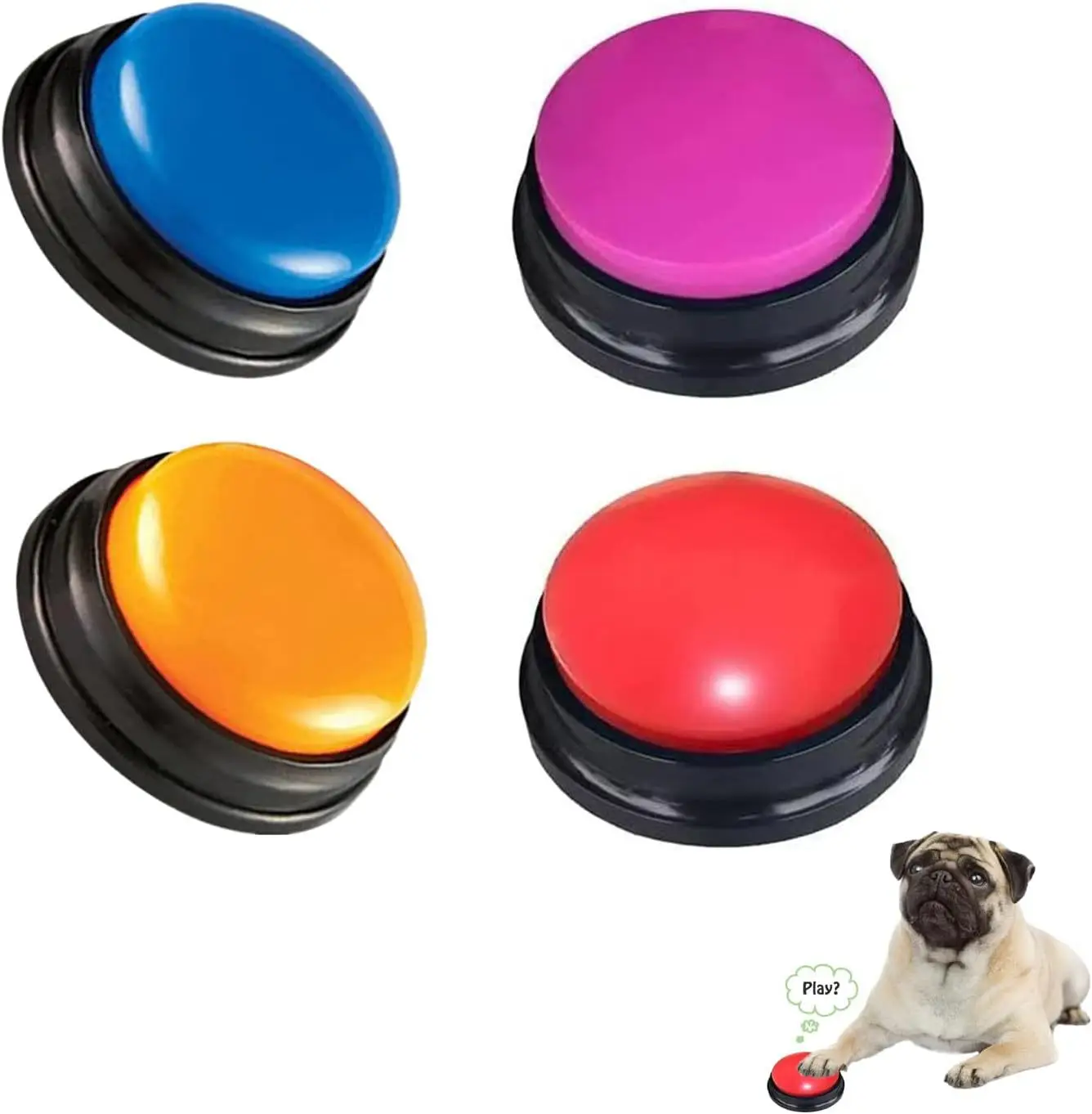 Kingtale Custom Pet Supplies 8 PCS Dog Buttons for Communication Dog Talking Button Set Box Plastic Accept Customized Logo T/T