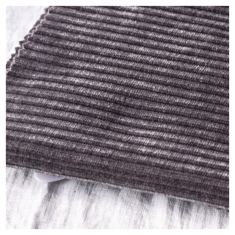  POLY SPANDEX CHENILLE WIDE STRIPE PLAIN DYED KNIT FABRIC FOR WOMEN TOPS AND