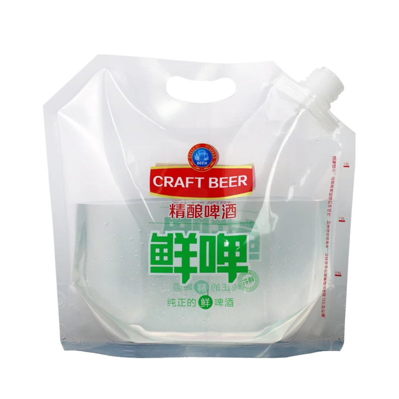 Customized liquid water milk juice oil plastic stand up packaging bag corner spout bag