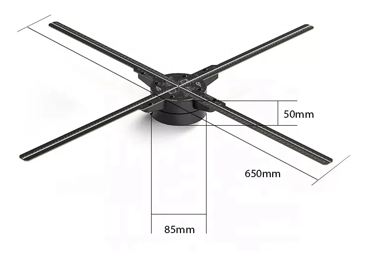 Экспресс-доставка; Высокое разрешение 65 см Сращивание Wi-Fi 3d Голограмма вентилятор модуль APP управление рекламы