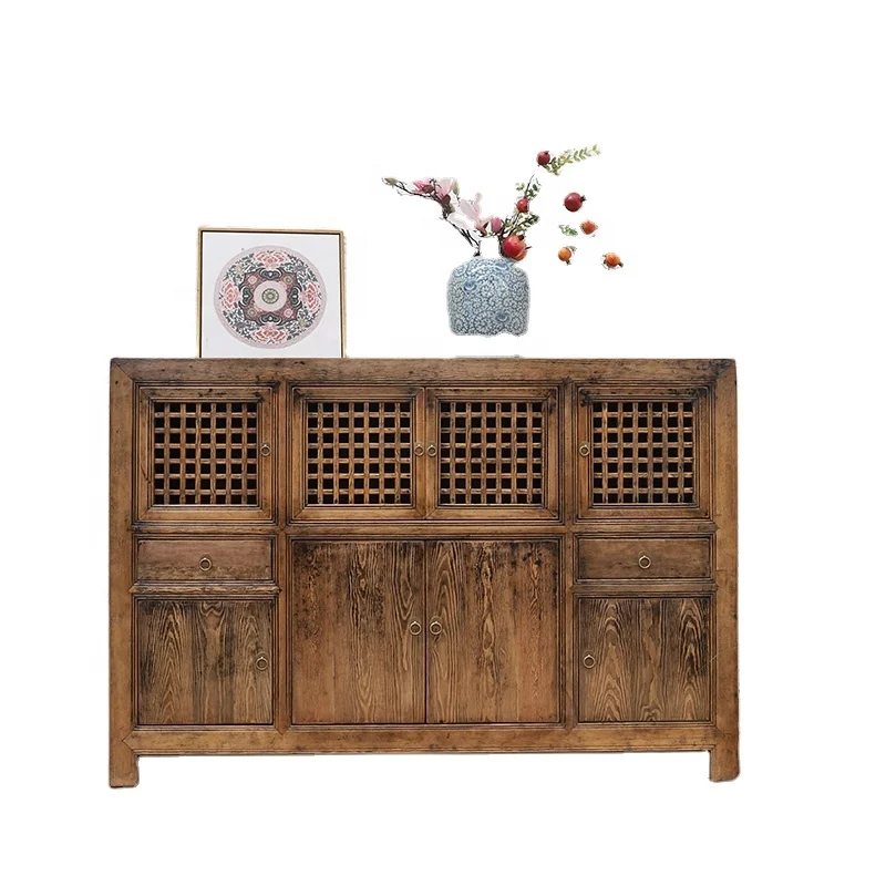 Chinese Antique Wooden Storage Cabinet China Hutch Cupboard Wardrobe Cabinet Display Shelf Dining Kitchen Cabinet Sideboard