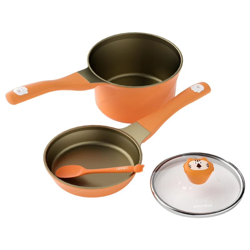 Single Korean Didinika Medical Stone Mini Cooking Pot Non-Stick Baby Frying Pan for Complementary Foods & Milk Soup & Stock Pot