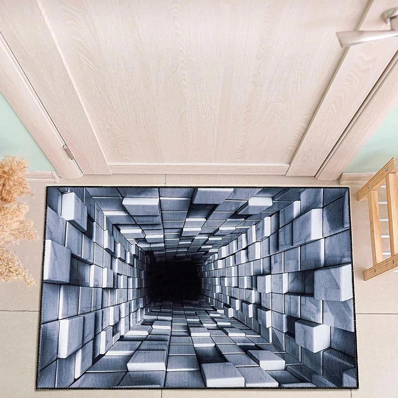 custom 3d Stereo Dynamic Spiral print door carpets door mat cheap price for kitchen,living room,office