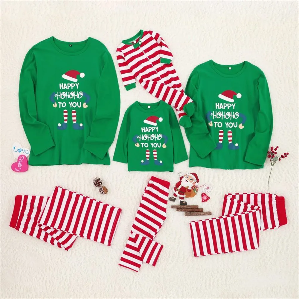 Drop shipping Men Pyjama 2 Pieces Kids Christmas Pajamas Family Clothing Sets Children Sleepwear Nighties For Women