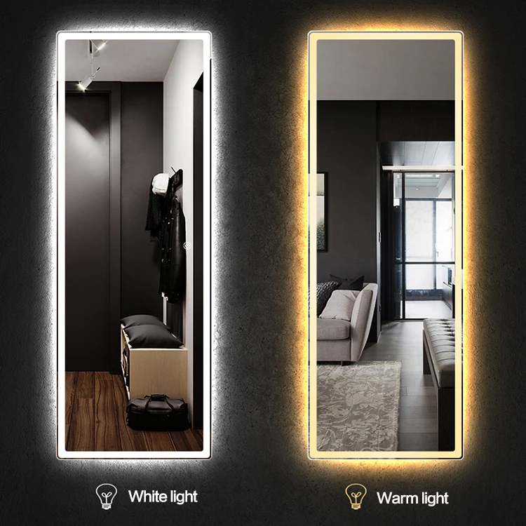 Full Length Large Led Floor Mirror Oversized Rectangle Dressing Mirror for Bedroom