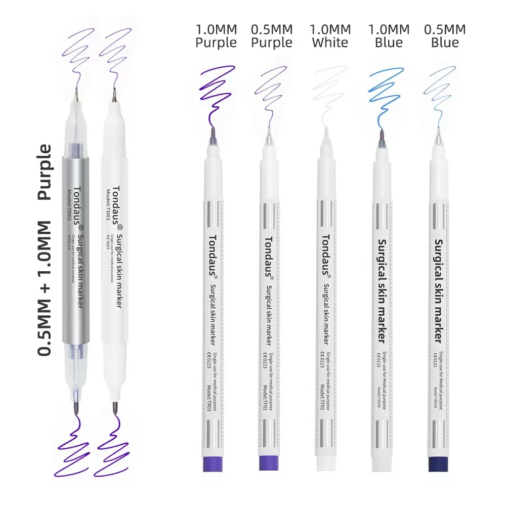 5mm/1mm Double/single Head Skin Marker Pmu Eyebrow Marker Pen Sterile Permanent Skin Marker Pen Surgical SkinMarker