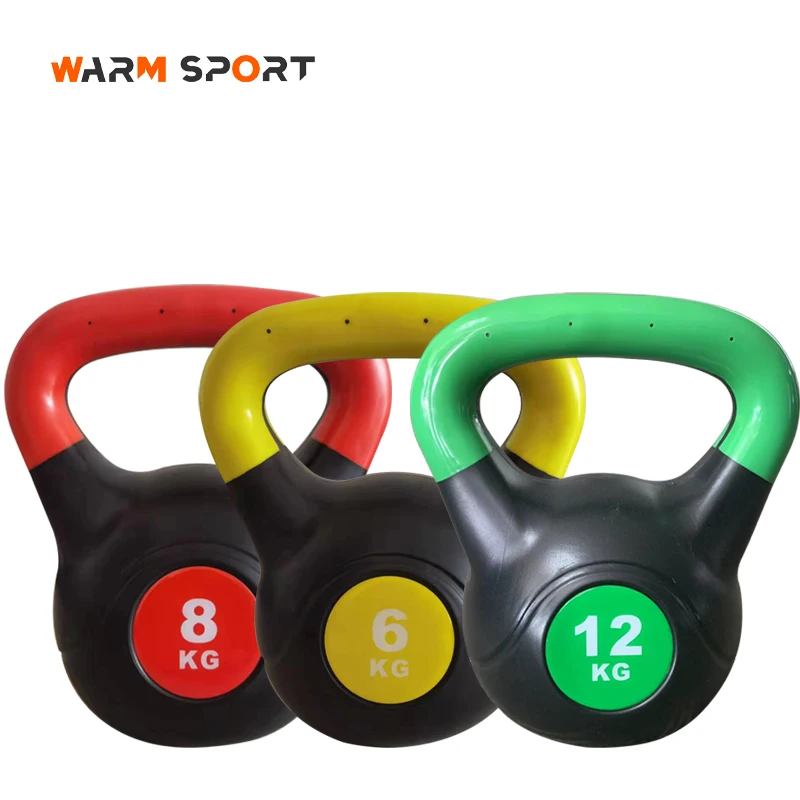 Factory Sale Strength Training Environmentally friendly 2-20 KG Double Color Cement Filled Kettlebell