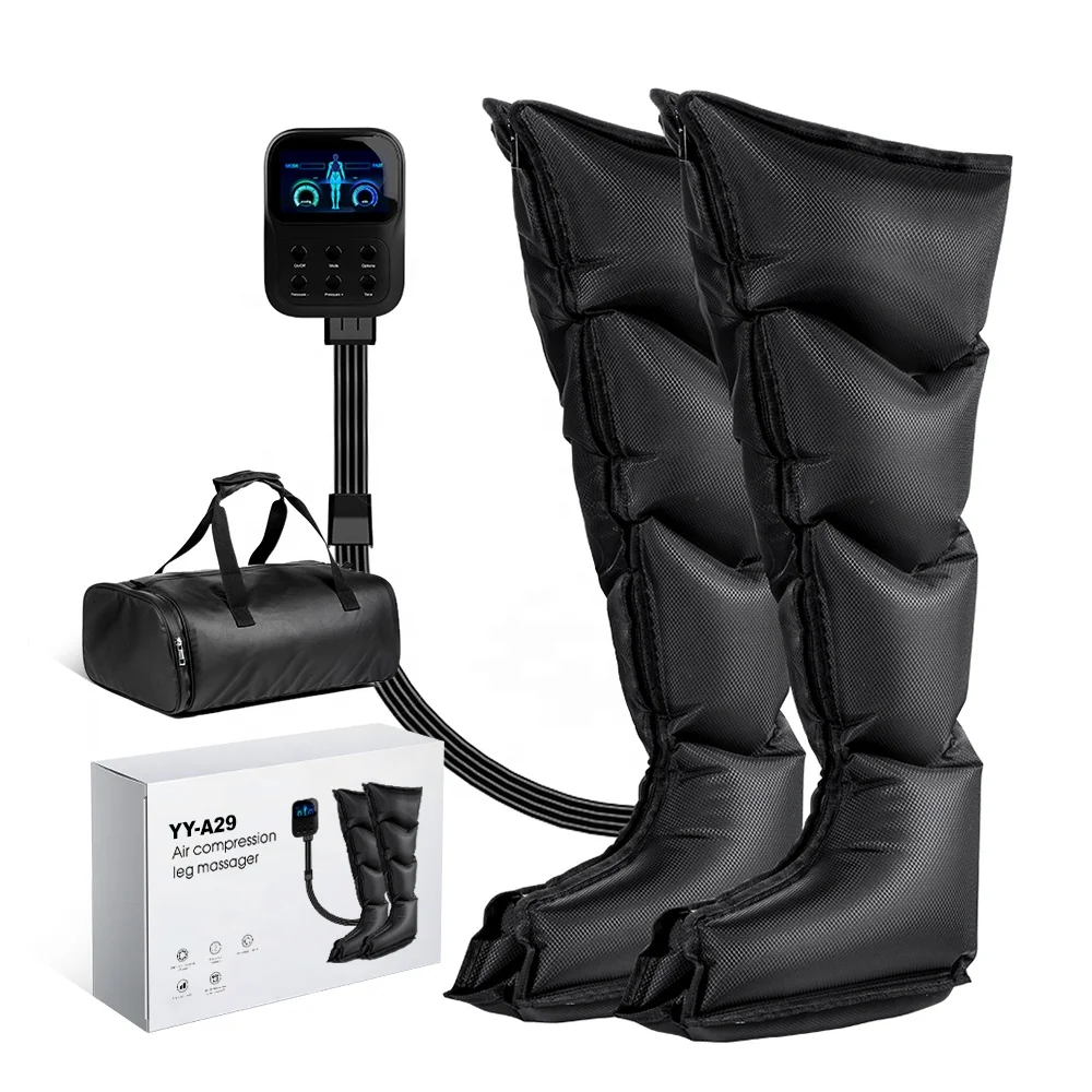 Factory Oem Odm Leg/Arm/Hips Air Compression Massager 3200Mah 4.3 In Color Lcd Screen Air Pressure Massage Boots Leg Massager