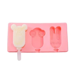 Silicone Ice Cream Moulds with lid and plastic stick Creative Ice Cream Pop Lolly Maker and Popsicle Molds Trays