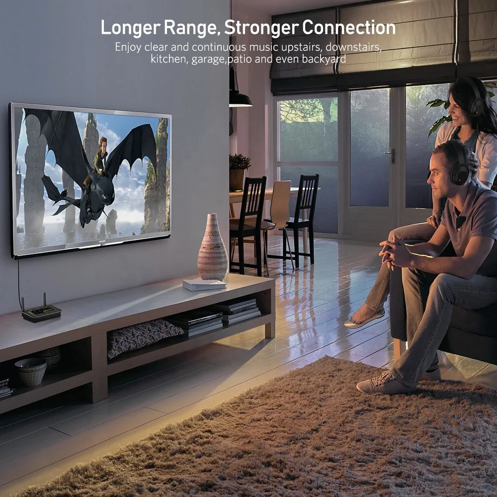 1Mii Bluetooth 5.0 Transmitter for TV  aptX Low Latency Audio Adapter Receiver Home Stereo System HiFi DAC Streaming