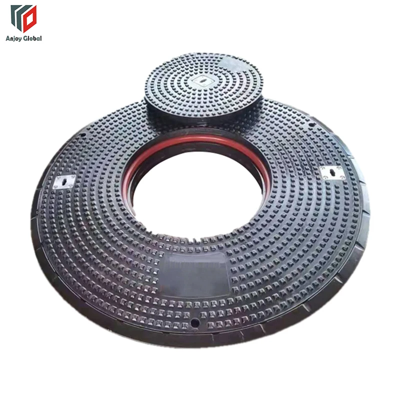 China manufacturer SMC BMC Round EN124 sewer cover for petrol station custom heavy duty gas station manhole cover
