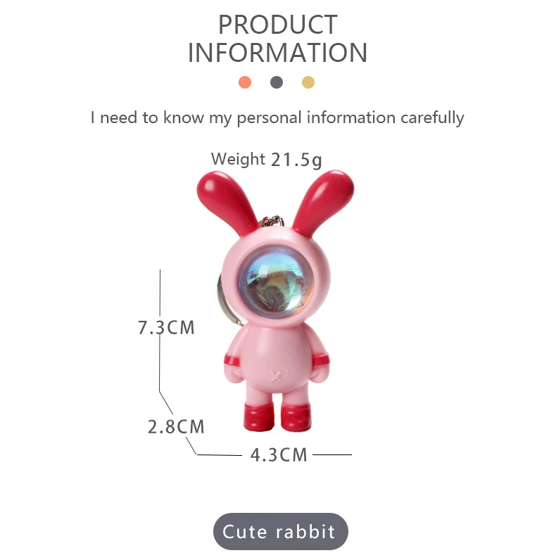 custom logo new mini patchwork color rabbit doll sunset atmosphere light keychain