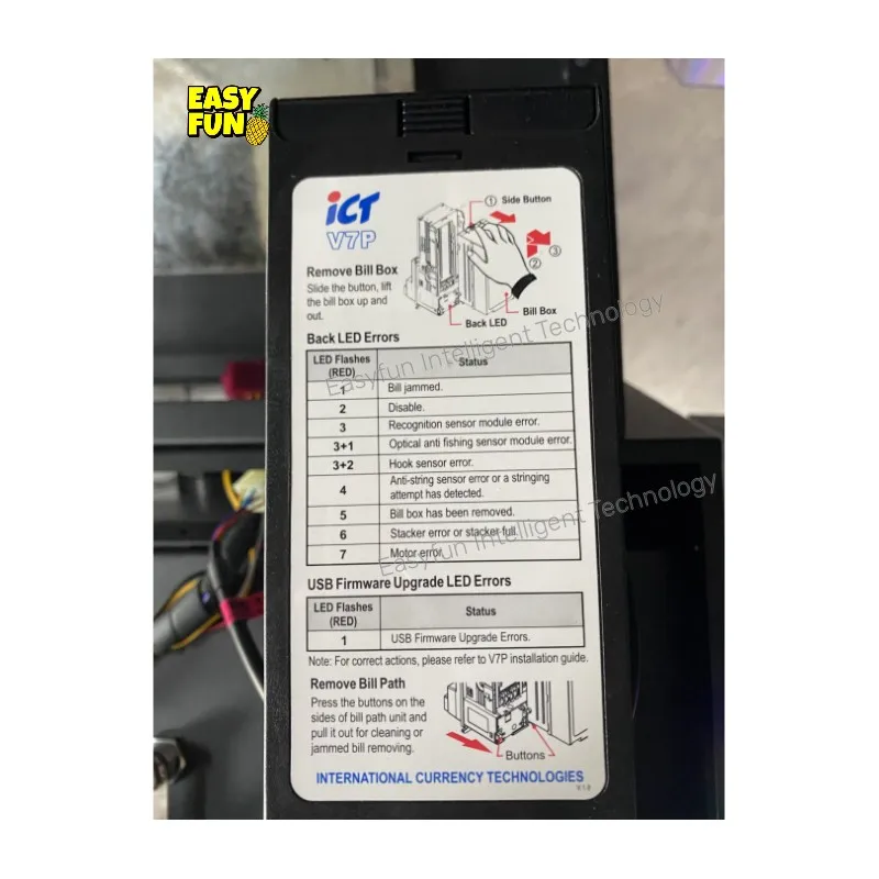 Wholesale Hot Arcade Skill Machine Bill Acceptor ICT V7P Box 200bills and 600bills for Game Room