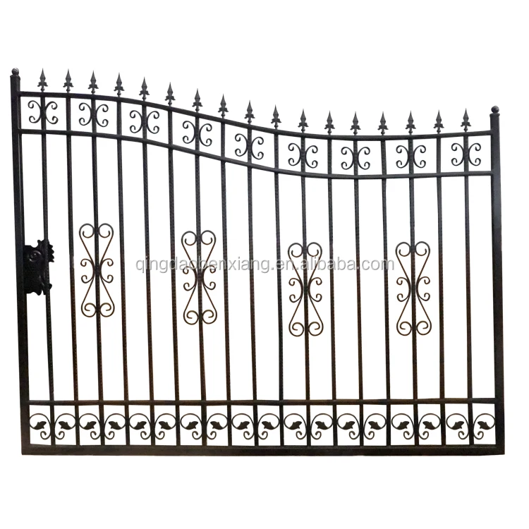 Gate Designs and Garden Arch Steel Doors Wrought Iron Modern Retractable Customized Color Painting