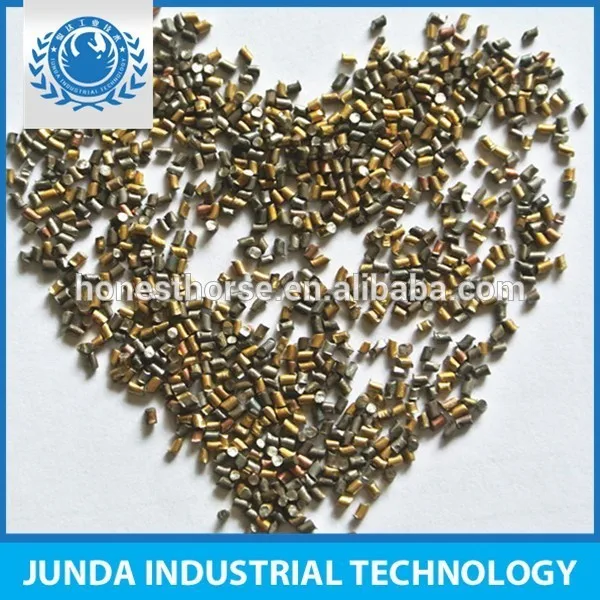 High hardness 0.4 mm - 1.2 mm shot blast cylindrical Cut Wire Shot conditioned steel cut wire shot