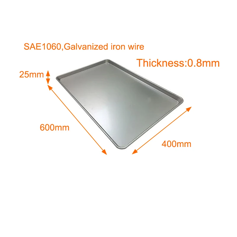 600mm*400mm* H25mm Manufacturer baking serving oven tray customized food grade perforated metal bakeware pan