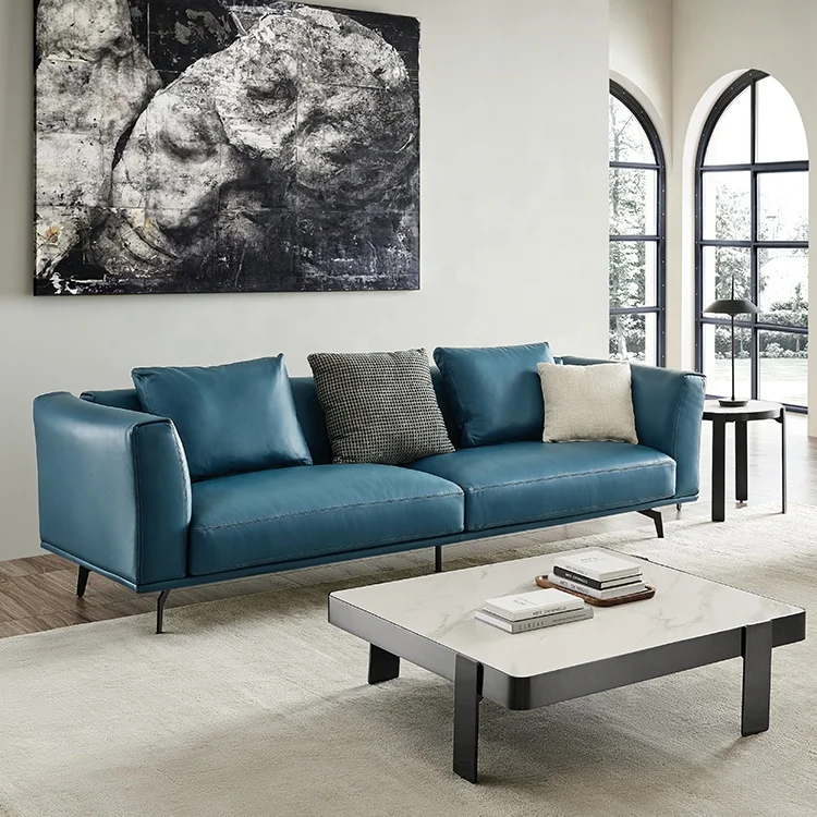 Leather Sofa Set Furniture Sectional Sofa Italian Design Hot Sale Luxury Living Room Modern GENUINE Leather 1 Set Top Leather