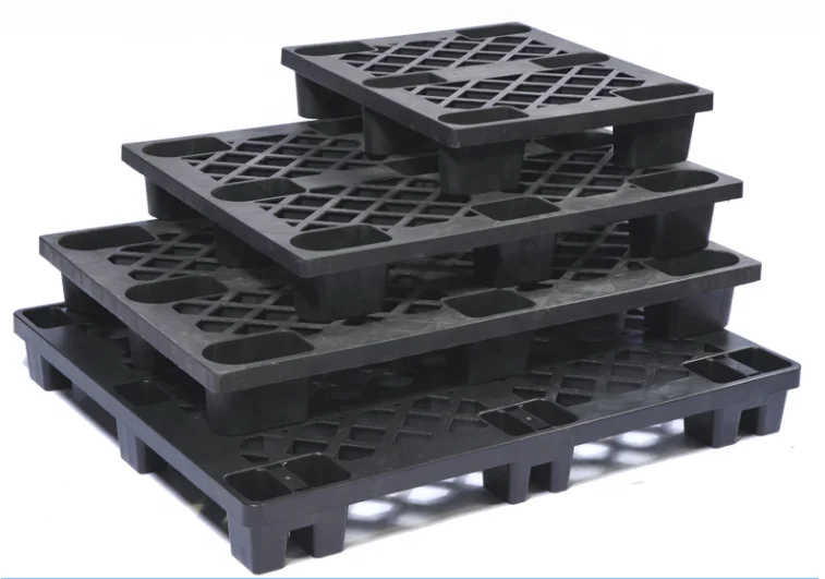9 Feet Plastic Pallets Cheap Price Epal Size Black Grid Plastic Pallet Export Recycled Stackable Warehouse Pallet 1200*1000MM
