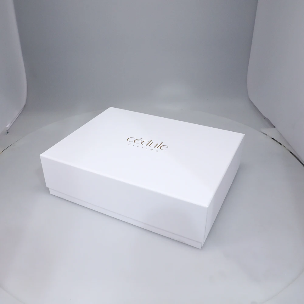 Brand Logo Luxury gold foil rigid cardboard top lid gift box luxury clothing boxes for packiging