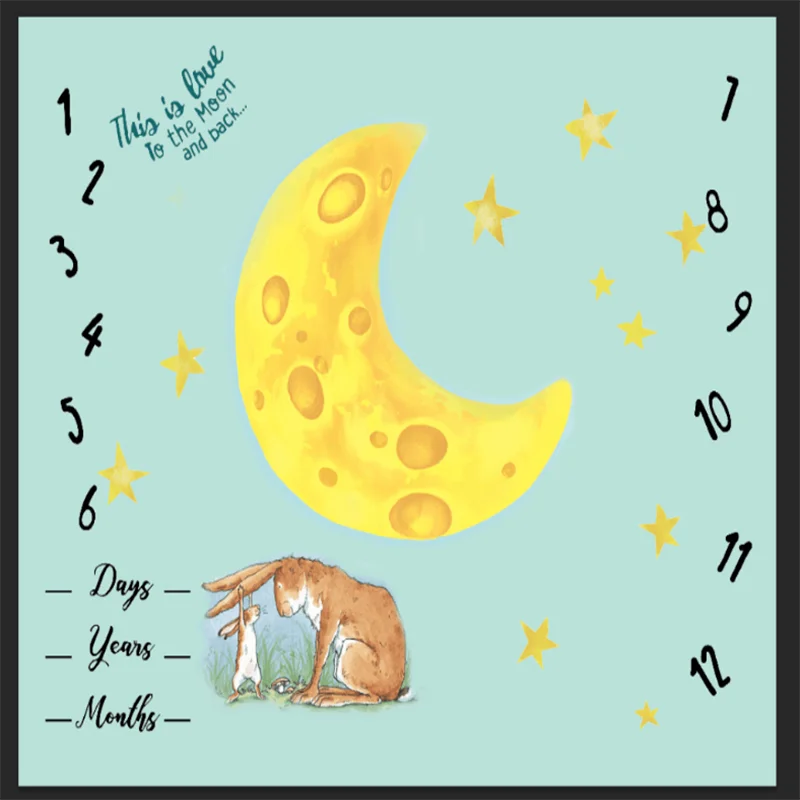 
Factory Custom Premium Super Cute Newborn Milestone Fleece Baby Throw Blanket for Children 