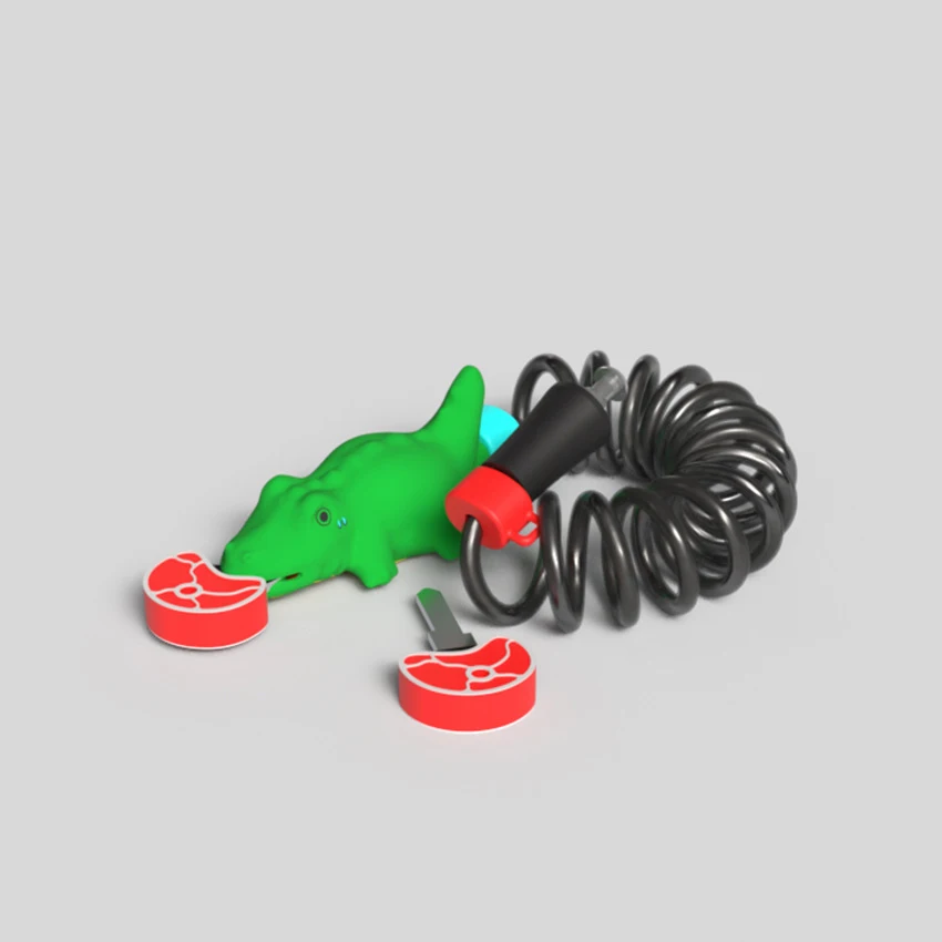 Cute animal shape Environmental protection silicone tape scooter  Anti theft kids bike lock